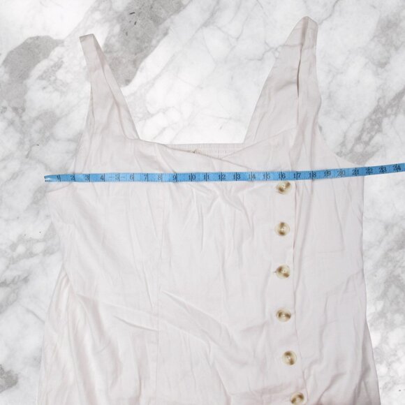 By Anthropologie Sleeveless Linen Button Wrap Midi Dress White 3X - Picture 6 of 11